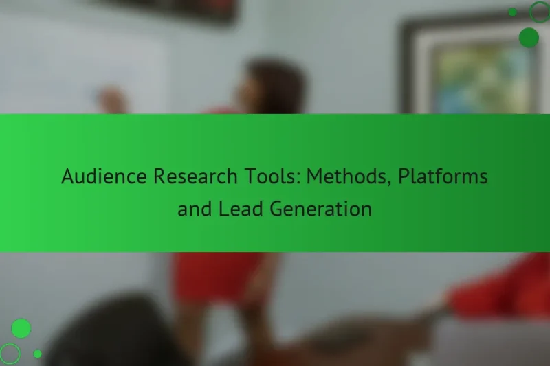 Инструменты исследования аудитории: методы, платформы и генерация лидов