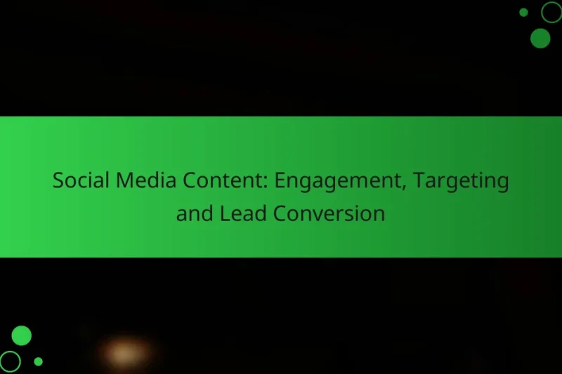 Контент для социальных сетей: вовлечение, таргетинг и конверсия лидов