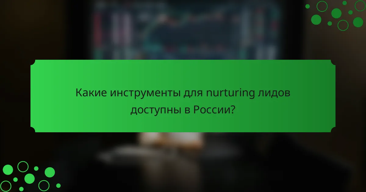 Какие инструменты для nurturing лидов доступны в России?